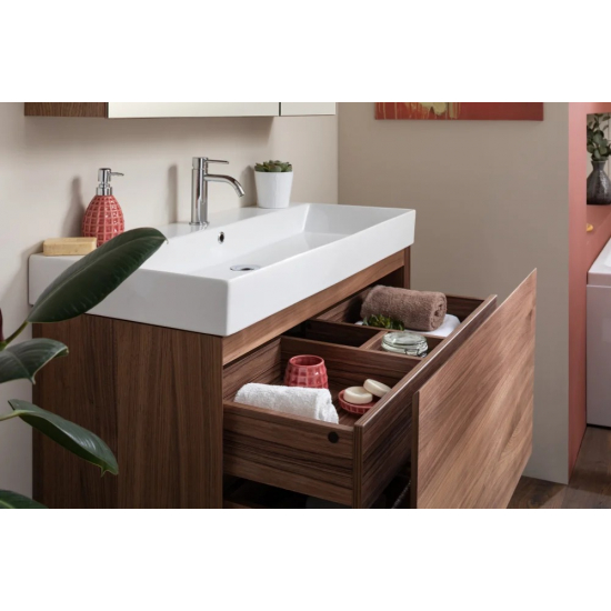 Тумба с раковиной AQUANET Нью-Йорк 85 подвесная, орех 