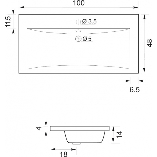 Тумба с раковиной AQUANET Нота 100 подвесная, белая