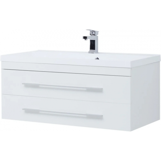 Тумба с раковиной AQUANET Нота 100 подвесная, белая