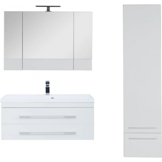 Тумба с раковиной AQUANET Нота 100 подвесная, белая