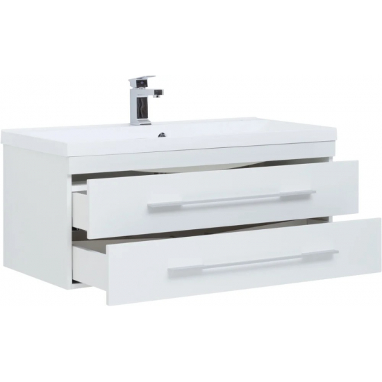 Тумба с раковиной AQUANET Нота 100 подвесная, белая