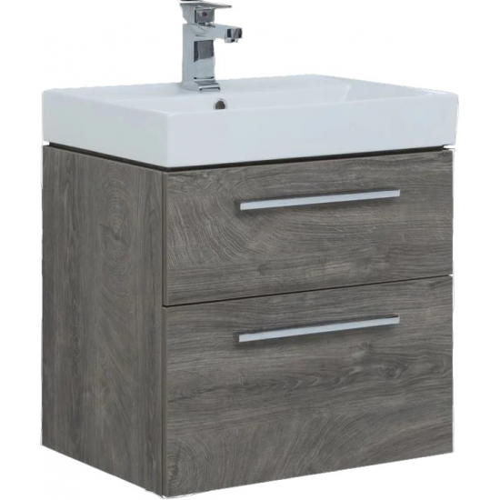 Тумба с раковиной AQUANET Nova 60 2 ящика, дуб рошелье