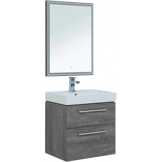 Тумба с раковиной AQUANET Nova 60 2 ящика, дуб рошелье