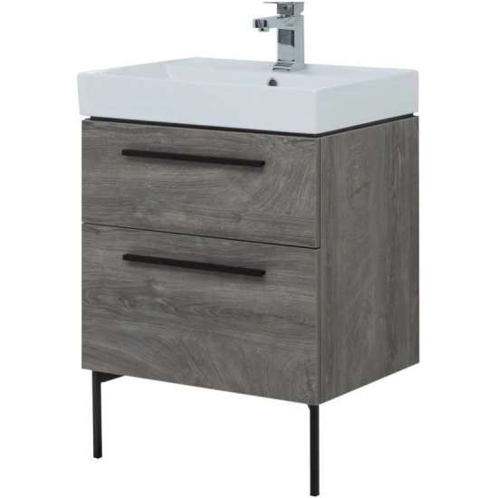 Тумба с раковиной AQUANET Nova 60 2 ящика, дуб рошелье