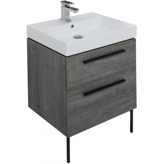 Тумба с раковиной AQUANET Nova 60 2 ящика, дуб рошелье