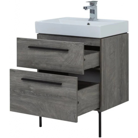 Тумба с раковиной AQUANET Nova 60 2 ящика, дуб рошелье