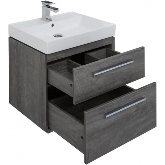 Тумба с раковиной AQUANET Nova 60 2 ящика, дуб рошелье