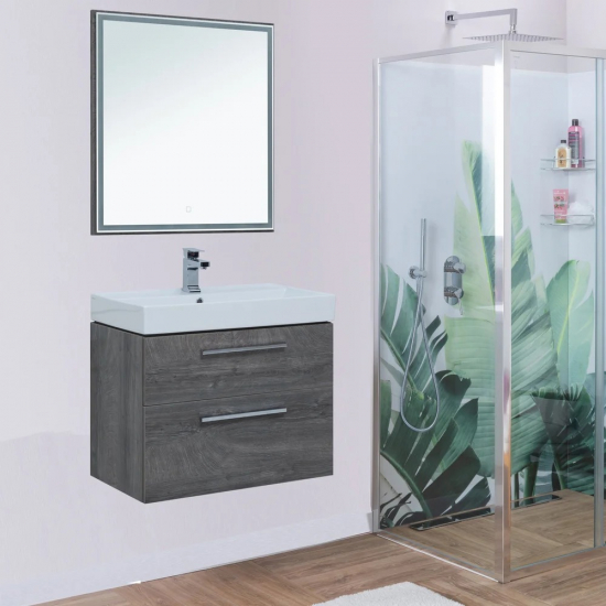 Тумба с раковиной AQUANET Nova 75 дуб рошелье 2 ящика