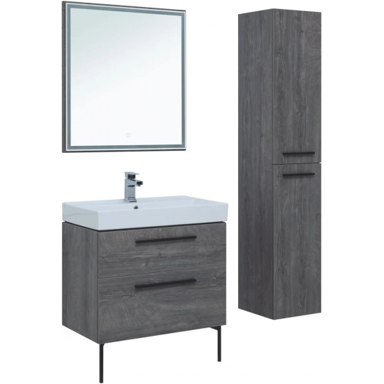 Тумба с раковиной AQUANET Nova 75 дуб рошелье 2 ящика