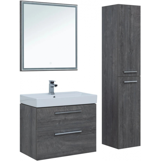 Тумба с раковиной AQUANET Nova 75 дуб рошелье 2 ящика