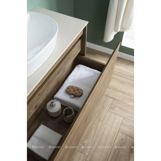 Тумба с раковиной AQUANET Nova Lite 100 подвесная, дуб рустикальный 1 ящик