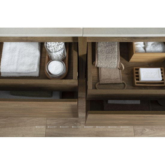 Тумба с раковиной AQUANET Nova Lite 100 подвесная, дуб рустикальный 1 ящик