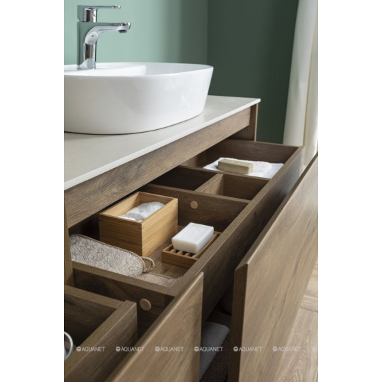Тумба с раковиной AQUANET Nova Lite 100 подвесная, дуб рустикальный 1 ящик