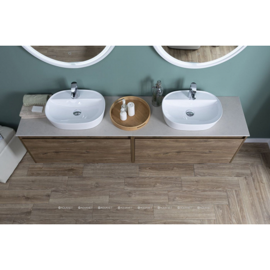 Тумба с раковиной AQUANET Nova Lite 100 подвесная, дуб рустикальный 1 ящик
