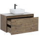 Тумба с раковиной AQUANET Nova Lite 100 подвесная, дуб рустикальный 1 ящик