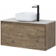 Тумба с раковиной AQUANET Nova Lite 100 подвесная, дуб рустикальный 1 ящик