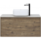 Тумба с раковиной AQUANET Nova Lite 100 подвесная, дуб рустикальный 1 ящик