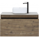 Тумба с раковиной AQUANET Nova Lite 100 подвесная, дуб рустикальный 1 ящик