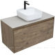 Тумба с раковиной AQUANET Nova Lite 100 подвесная, дуб рустикальный 1 ящик