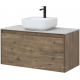 Тумба с раковиной AQUANET Nova Lite 100 подвесная, дуб рустикальный 1 ящик