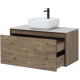 Тумба с раковиной AQUANET Nova Lite 100 подвесная, дуб рустикальный 1 ящик