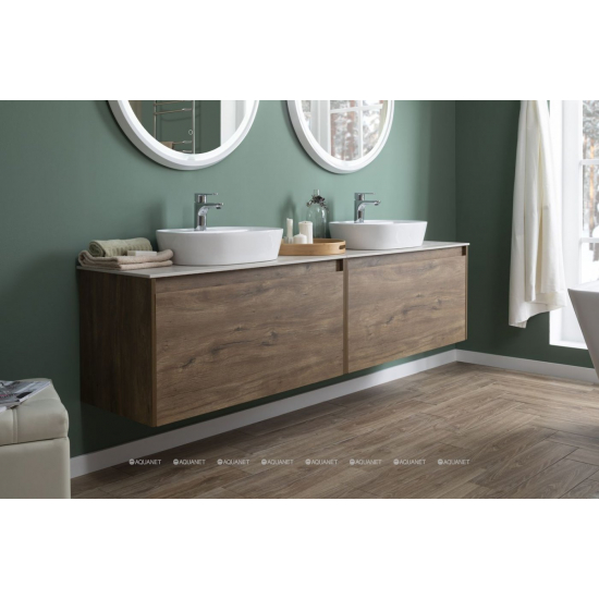 Тумба с раковиной AQUANET Nova Lite 100 подвесная, дуб рустикальный 1 ящик