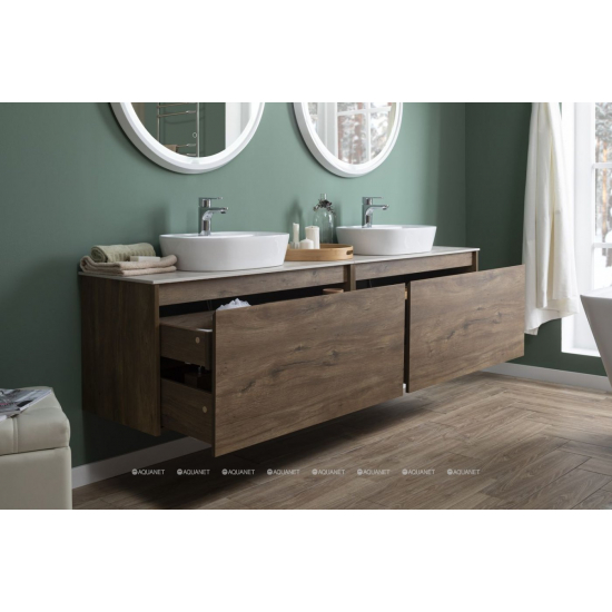 Тумба с раковиной AQUANET Nova Lite 100 подвесная, дуб рустикальный 1 ящик