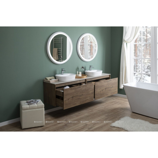 Тумба с раковиной AQUANET Nova Lite 100 подвесная, дуб рустикальный 1 ящик