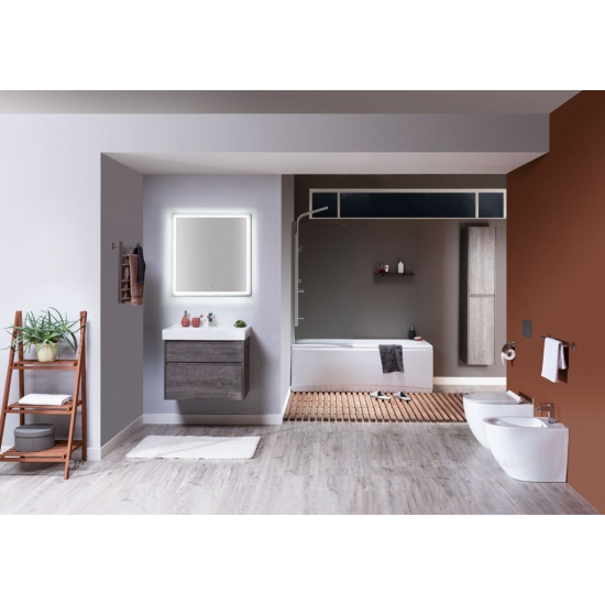 Тумба с раковиной AQUANET Nova Lite 75 подвесная, дуб рошелье, 2 ящика