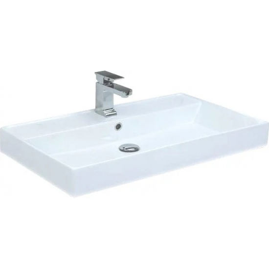 Тумба с раковиной AQUANET Nova Lite 75 подвесная, дуб рошелье, 2 ящика