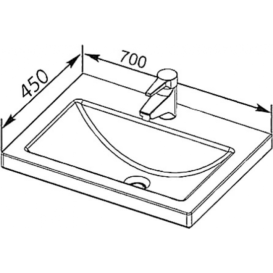 Тумба с раковиной AQUANET Порто 70 подвесная, белая 