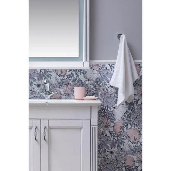 Тумба с раковиной AQUANET Селена 105 напольная белая, серебро, 2 двери