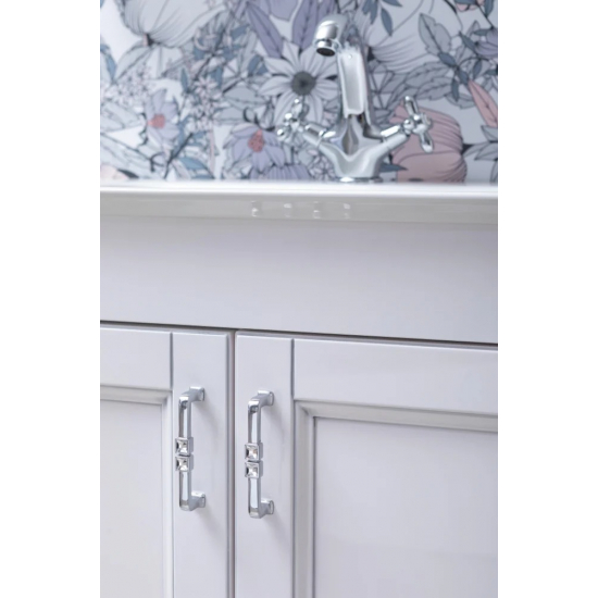 Тумба с раковиной AQUANET Селена 105 напольная белая, серебро, 2 двери