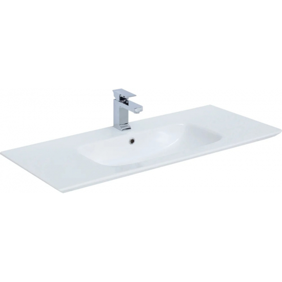 Тумба с раковиной AQUANET Селена 105 напольная белая, серебро, 2 двери