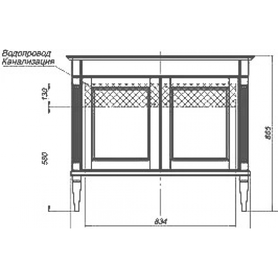Тумба с раковиной AQUANET Селена 105 напольная белая, серебро, 2 двери
