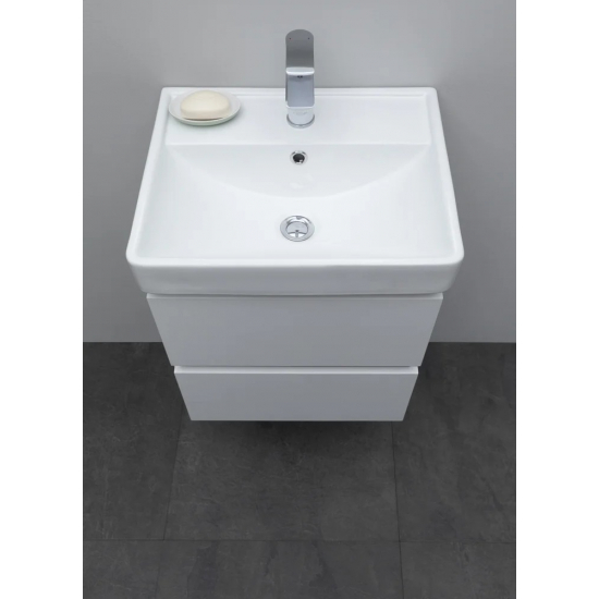 Тумба с раковиной AQUANET Вега 50 подвесная, 2 ящика