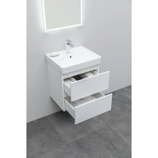 Тумба с раковиной AQUANET Вега 50 подвесная, 2 ящика