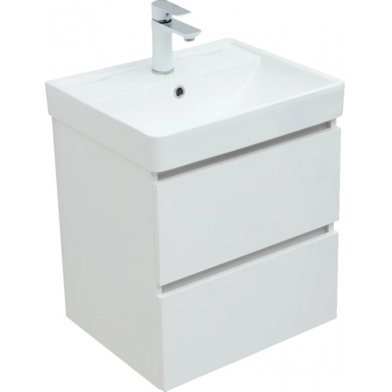 Тумба с раковиной AQUANET Вега 50 подвесная, 2 ящика