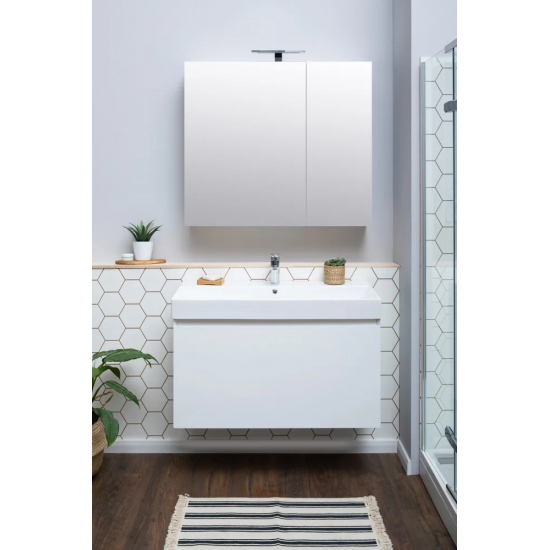 Тумба с раковиной AQUANET Йорк 100 подвесная, белая