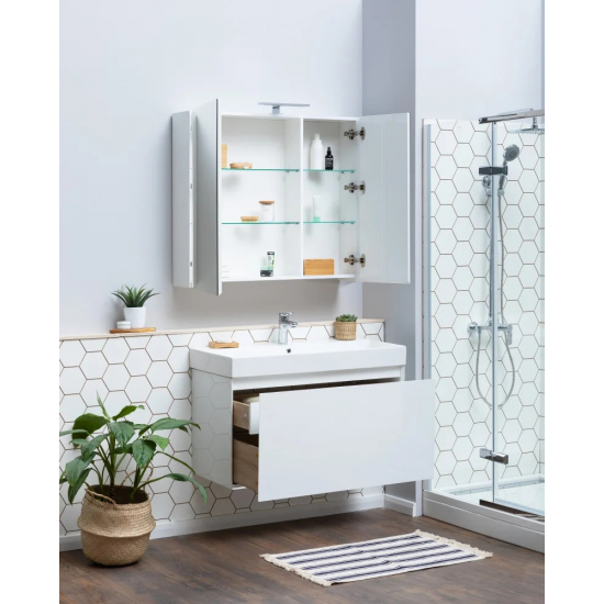 Тумба с раковиной AQUANET Йорк 100 подвесная, белая