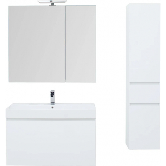 Тумба с раковиной AQUANET Йорк 100 подвесная, белая