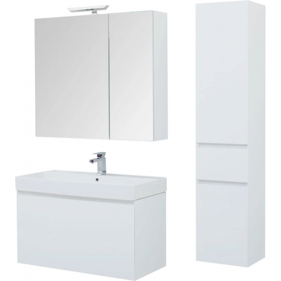 Тумба с раковиной AQUANET Йорк 100 подвесная, белая