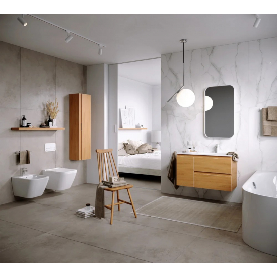 Тумба с раковиной AQWELLA 5 stars Accent 90 R правая, дуб золотой