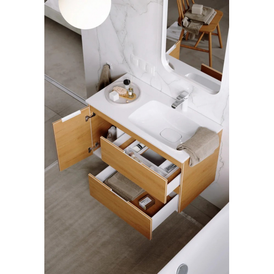 Тумба с раковиной AQWELLA 5 stars Accent 90 R правая, дуб золотой