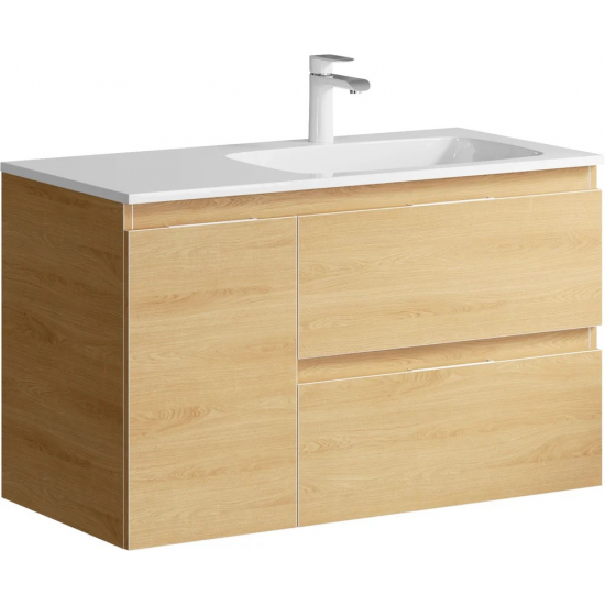 Тумба с раковиной AQWELLA 5 stars Accent 90 R правая, дуб золотой