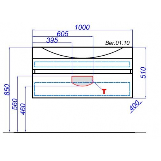 Тумба с раковиной AQWELLA 5 stars Bergamo 100 подвесная, белая