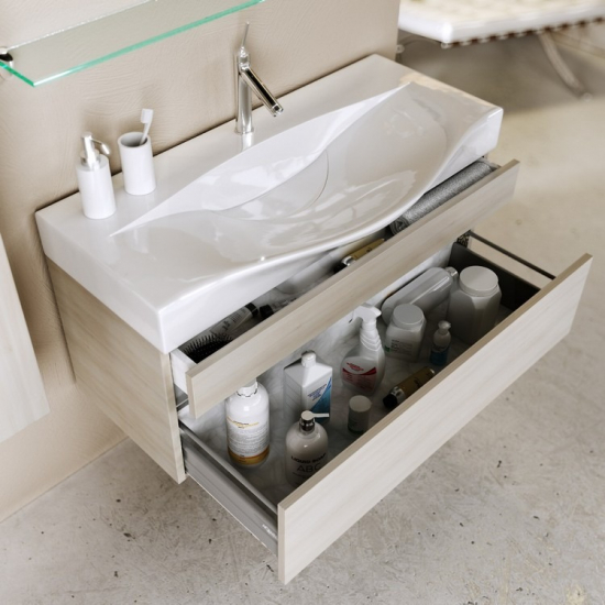 Тумба с раковиной AQWELLA 5 stars Bergamo 80 подвесная, белая