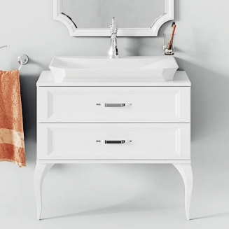 Тумба с раковиной AQWELLA 5 stars LaDonna 85 белый глянец