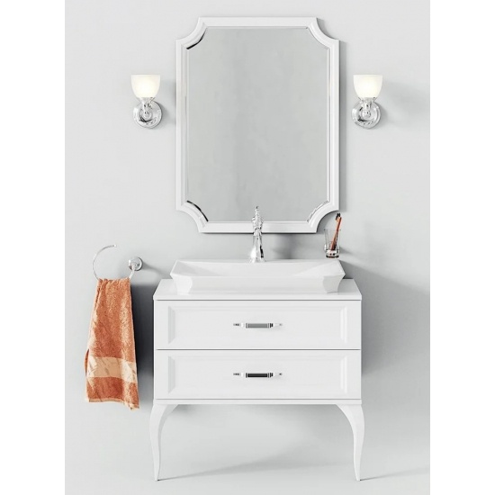 Тумба с раковиной AQWELLA 5 stars LaDonna 85 белый глянец