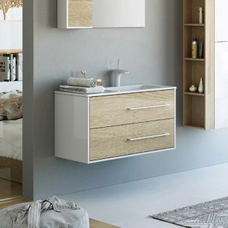 Тумба с раковиной AQWELLA 5 stars Miami 90 R правая, Дуб сонома
